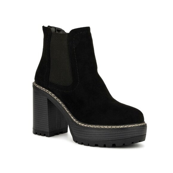 Olivia Miller Emily Black Platform Chelsea Booties - Picture 1 of 4